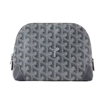 GOYARD Vendôme Canvas With Calfskin Makeup Bag Women's Gray