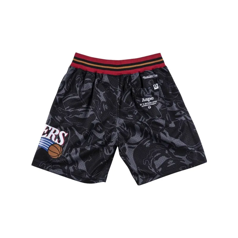 Bape Aape X Mitchell & Ness Philadelphia 76ers Shorts-1
