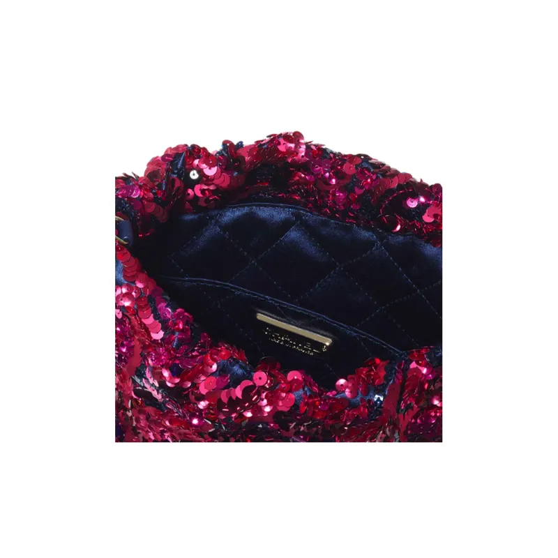CHANEL 21K Winter Sequins Shoulder Bag, Crossbody Bag Women's Pink-2