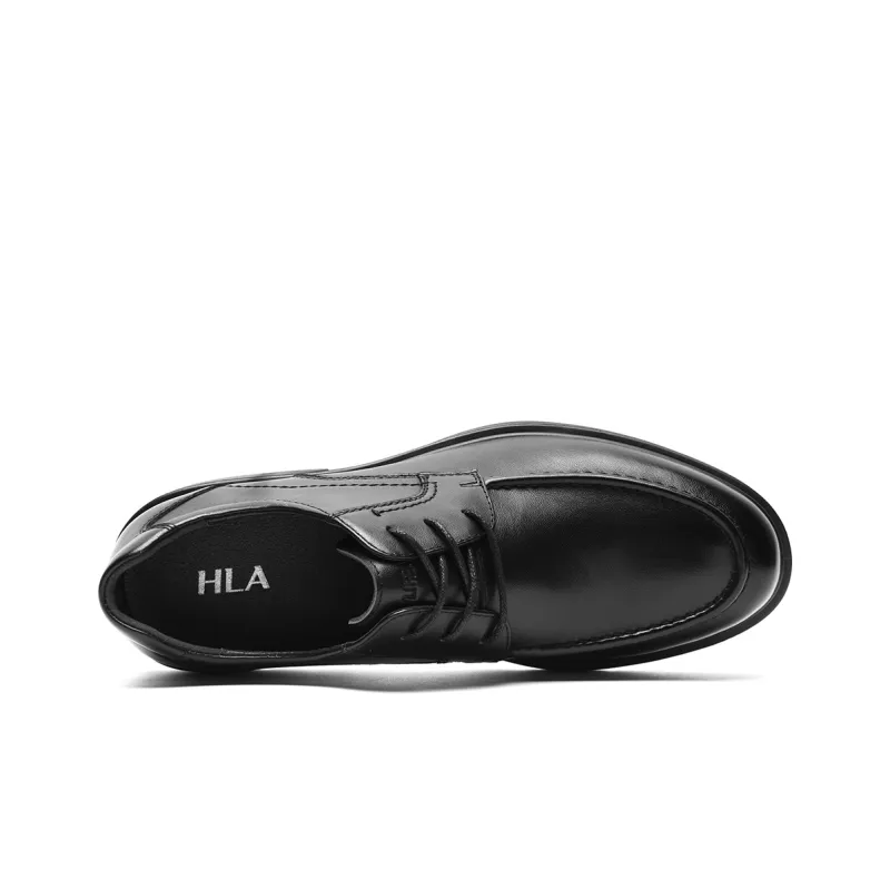 HLA Dress Shoes Men Low Top Black/Brown-2