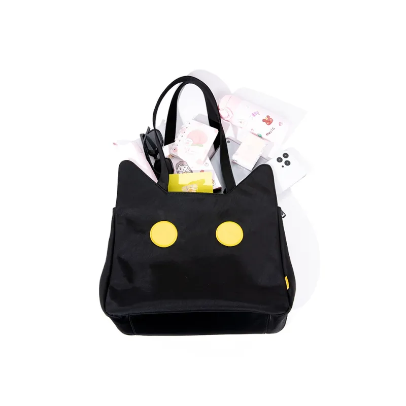 NOXXON Nylon Fabric Tote Bag Shoulder Bag Regular Women's Obsidian Black/Ecru/Sunshine Yellow/Electric Blue-3