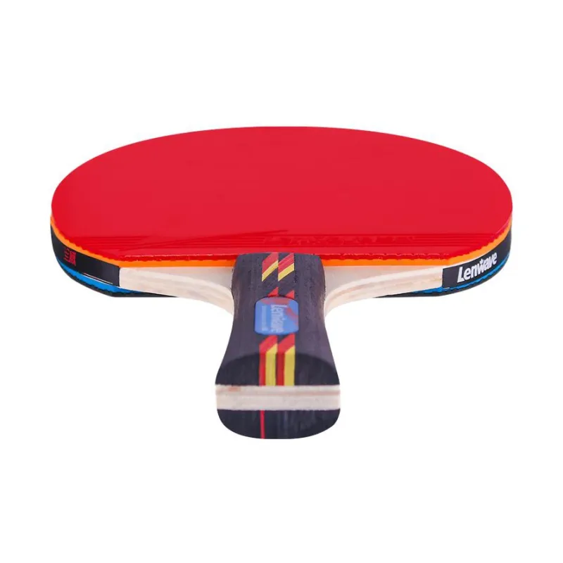 LENWAVE Ping Pong Paddles Unisex All Wood Red-4