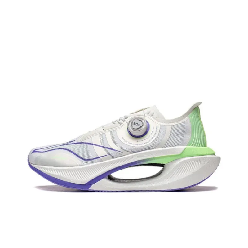 LiNing Jueying 2 Slip-Resistant Low-Top GCU A-GRIP PRO Running Shoes Unisex White Cyan Purple-0