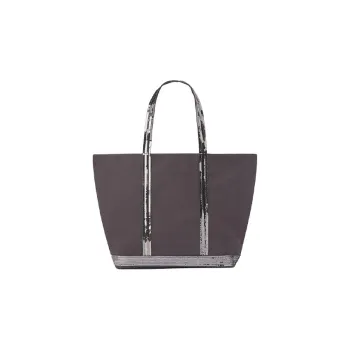 Vanessa Bruno Cotton Tote Bag, Shopping Bag, Shoulder Bag, Handbag Large Size Women's Coal Gray