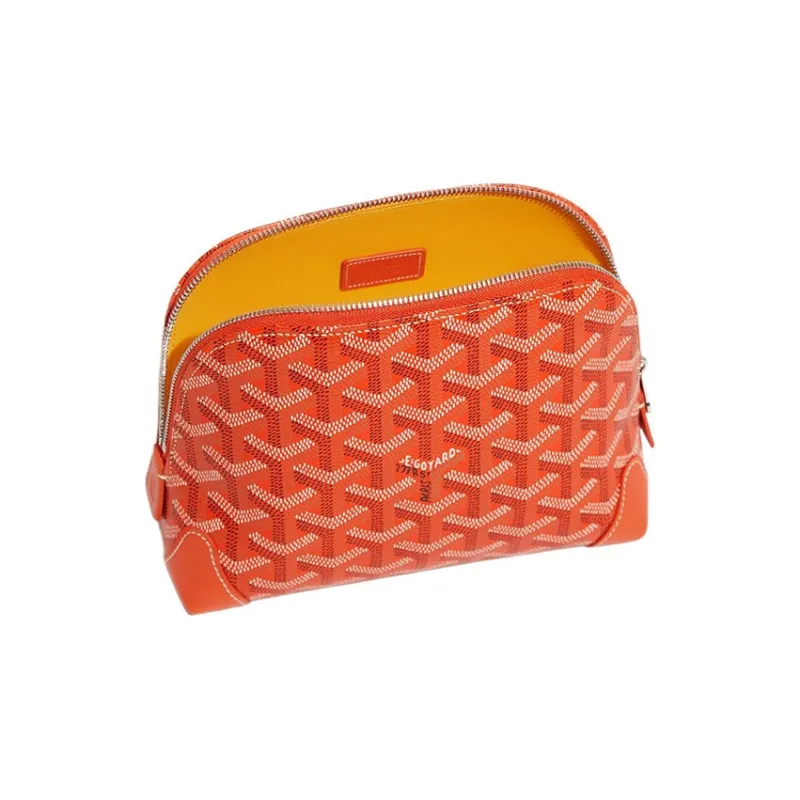 GOYARD Vendôme Canvas With Calfskin Dog's Teeth Makeup Bag Women's Orange-2