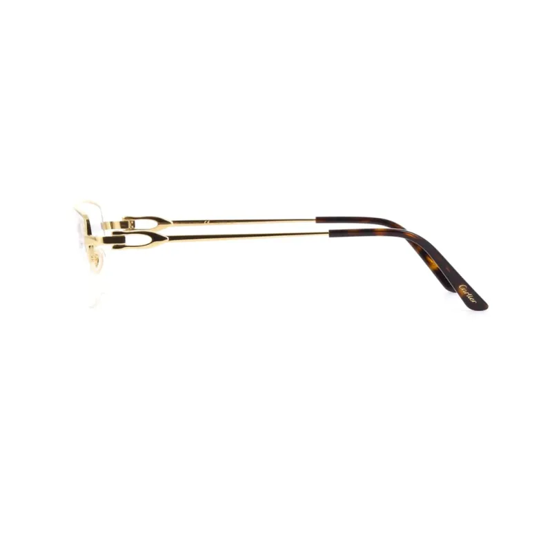 CARTIER Décor C Metal Irregular Shape Eyeglass Frames Unisex Gold-2