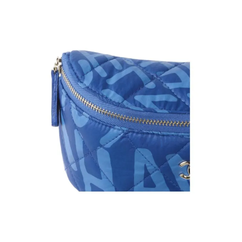 CHANEL COCO NEIGE Series Polyester Wrist Bag Coin Purse Women's Blue-1