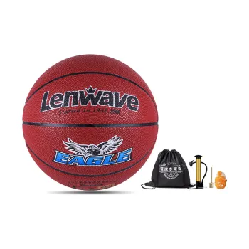 LENWAVE Moisture Absorbing Leather Basketball Dark Brown Size 7 Training Unisex