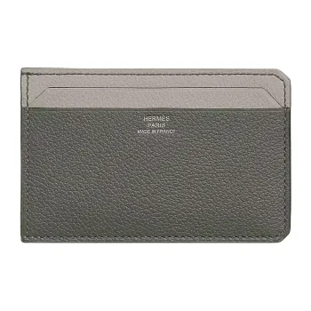 HERMES City Evercolor Calfskin Card Holder Men's Maje Gray/Concrete/Midnight Blue