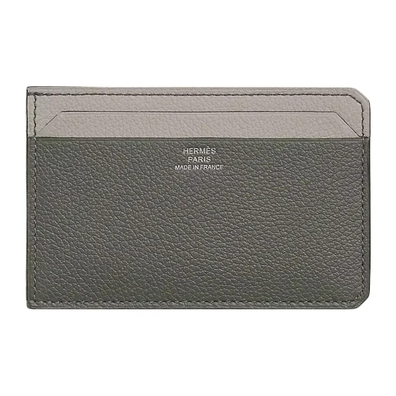 HERMES City Evercolor Calfskin Card Holder Men's Maje Gray/Concrete/Midnight Blue-0