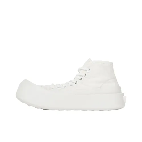 Bottega Veneta Jumbo Skateboard Shoes Women's Mid-Top White