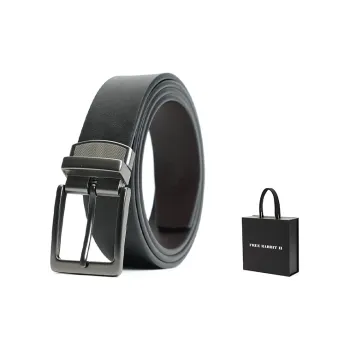 FREE RABBITⅡ Wear Resistant Genuine Leather Pin Buckle Rotating Double Sided Leather Belts Men's 3.8cm