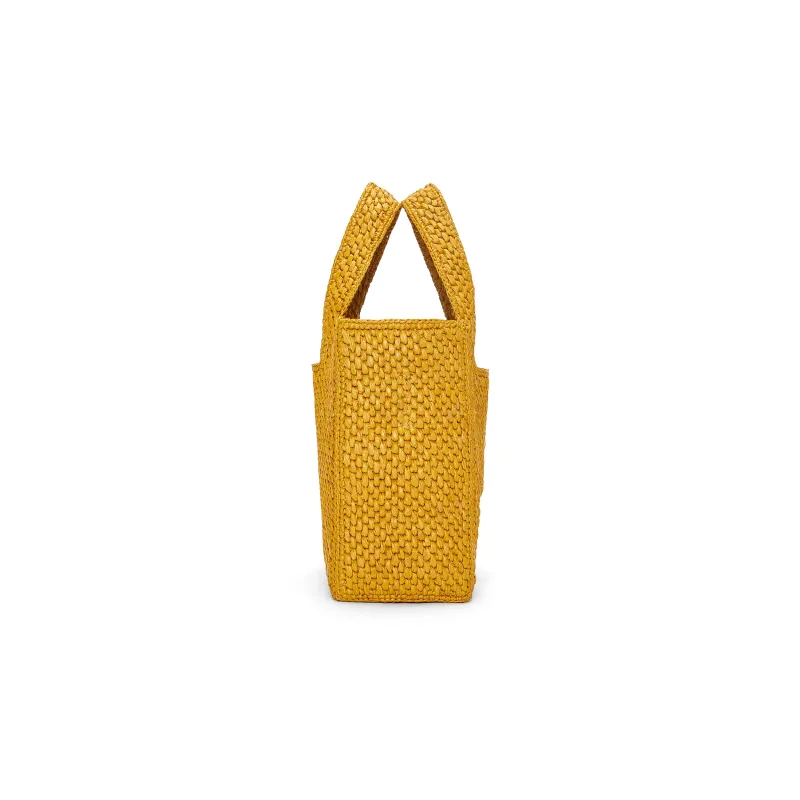 LOEWE Raffia Fiber Tote Bag Shopping Bag Handbag Small Size Women's Ochre-3