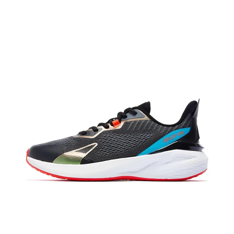 QIAODAN Cushioning Low Top Running Shoes Men's Black Blue-0
