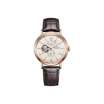 ORIENT STAR Automatic Mechanical Movement Cow Leather Strap Watch Men's Watches White Dial
