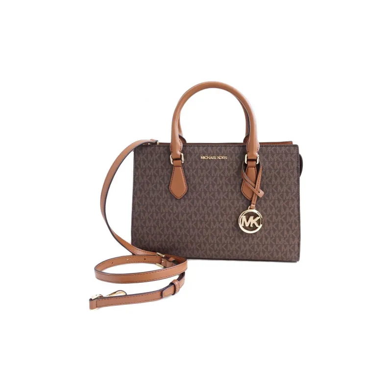 Michael Kors Sheila Logo Satchel Brown-2