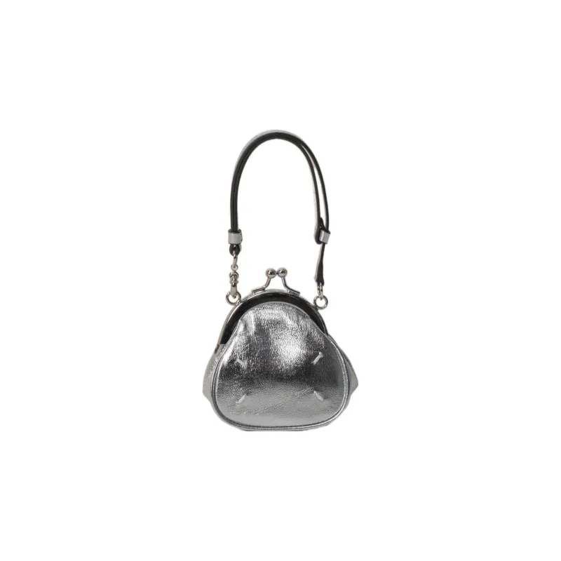 Maison Margiela Leather With Sheepskin Shoulder Bag Regular Women's Silver-5