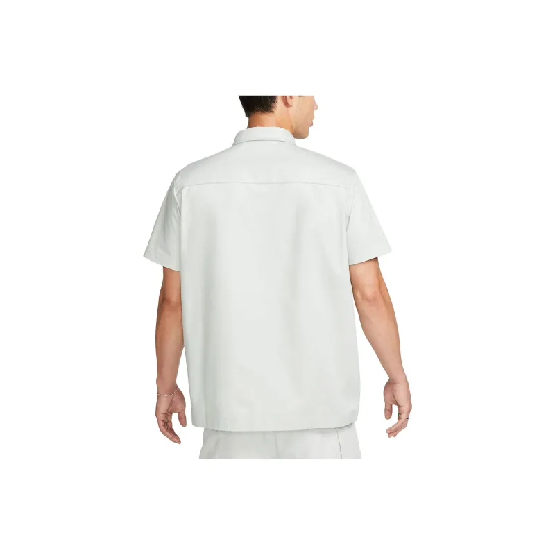 Nike Life Woven Military Short-Sleeve Button-Down Shirt 'Light Silver'-1