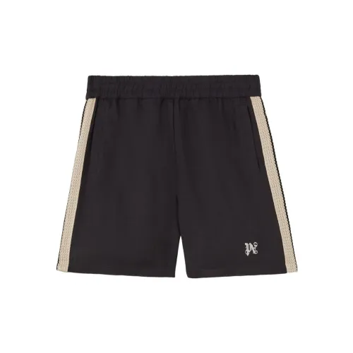 PALM ANGELS Monogram-embroidered Striped Shorts