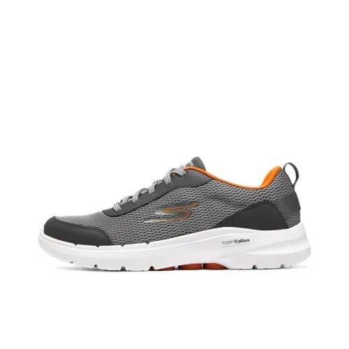 Skechers Go Walk 6 Casual Shoes Men Low-Top Gray/Orange