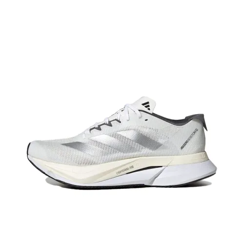 Adidas Adizero Boston 12 Cloud White Silver Metallic Grey Women's