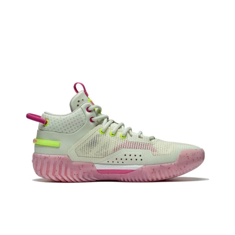 LiNing Badfive 3 Slip Resistant Mid Top Basketball Shoes Men's Cream White-1