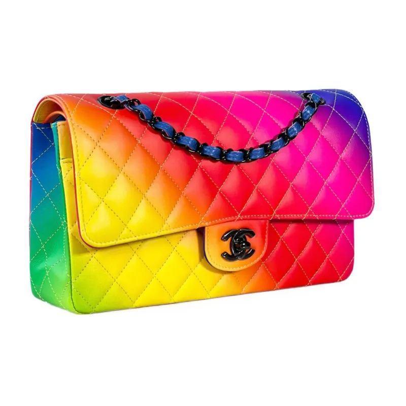 CHANEL 23C Spring Classic Flap CF Calfskin Flap Bag, Shoulder Bag, Crossbody Bag, Handbag Medium Size Women's Gradient-1