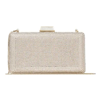 Jimmy Choo Crystal Suede Clutch Women's Honey Gold