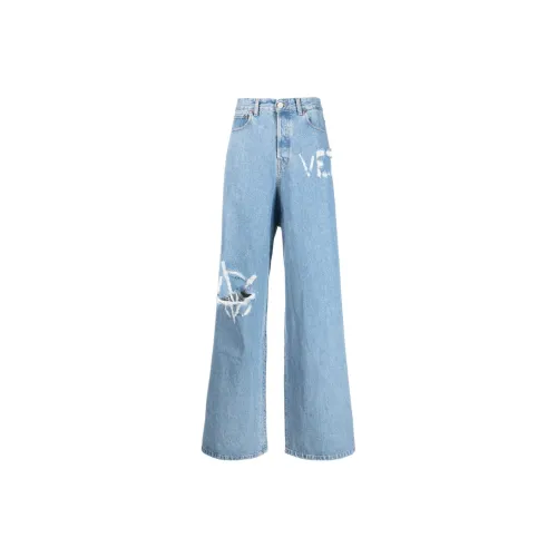 Vetements Logo-distressed Baggy Jeans