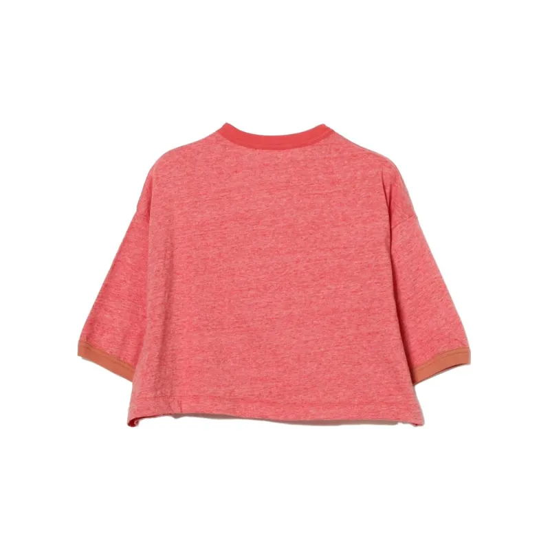 Beams Crop Tops Women's Pink-1