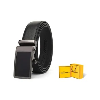 FREE RABBITⅡ No-Hole Automatic Buckle Smooth Strap Body Leather Belts Men's