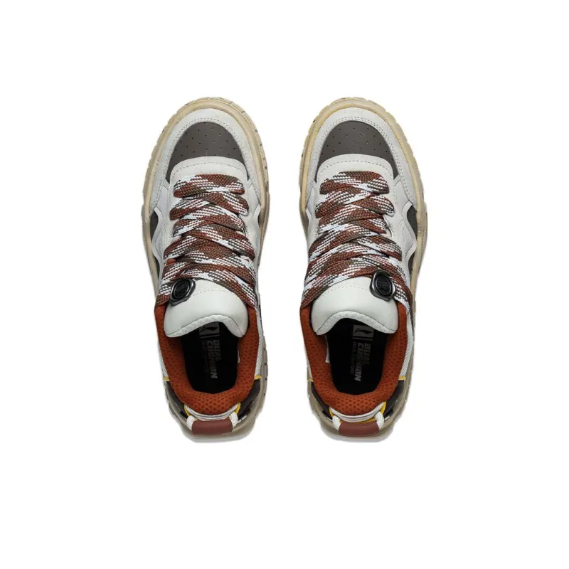 LiNing 001 UNBLOCK UNBLOCK Anti Slip Wear Resistant Low Top Skateboard Shoes Men's Taupe-3