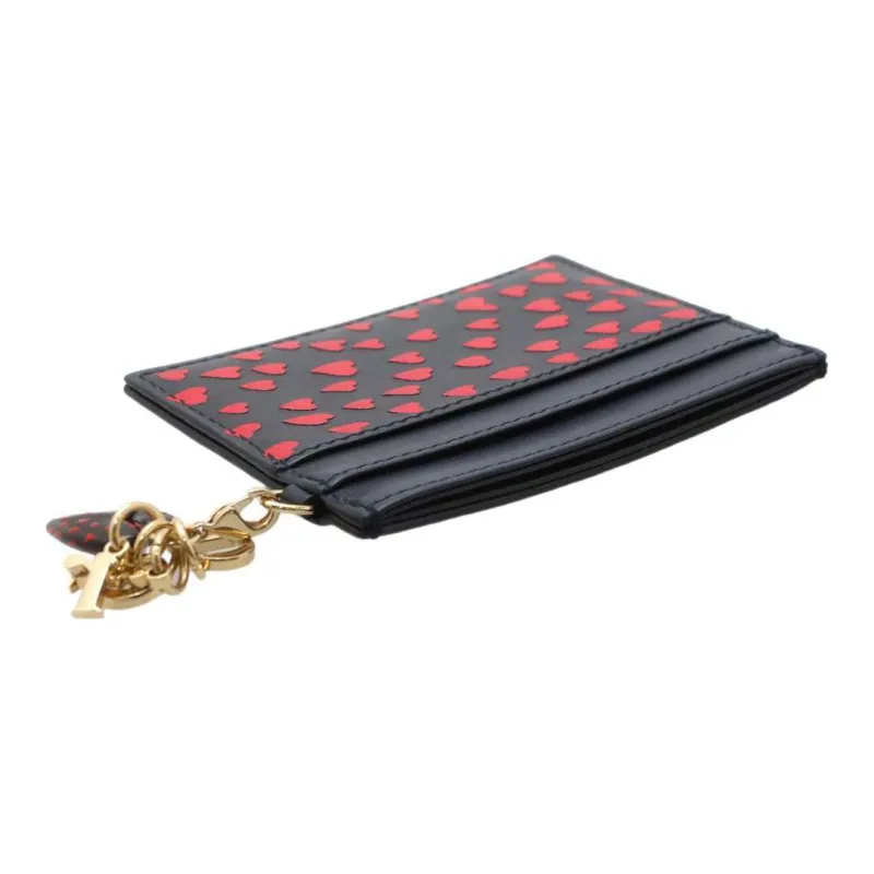 DIOR Lady Dior Cow Leather Card Holder Women's Marine Blue-2