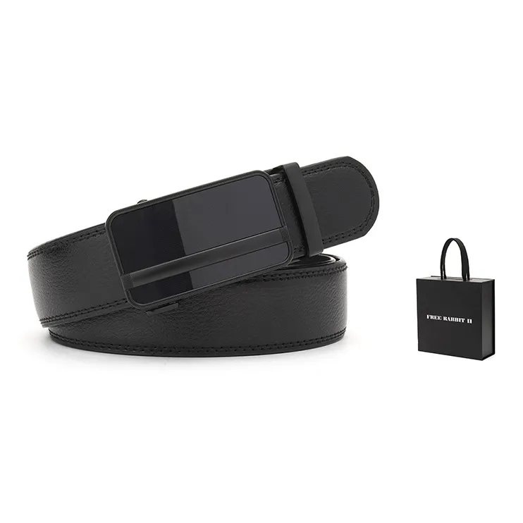 FREE RABBITⅡ Smooth Finish Automatic Buckle Cow Leather Leather Belts Men's 3.5cm-3