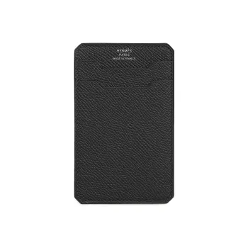 HERMES City Epsom Calfskin Card Holder Men's 89 Noir Black