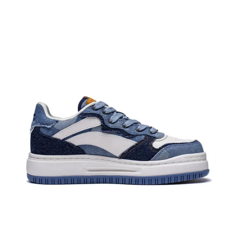 LiNing Future C1 Slip Resistant Cushioning Low Top Skateboard Shoes Women's Soft Gray Blue-1