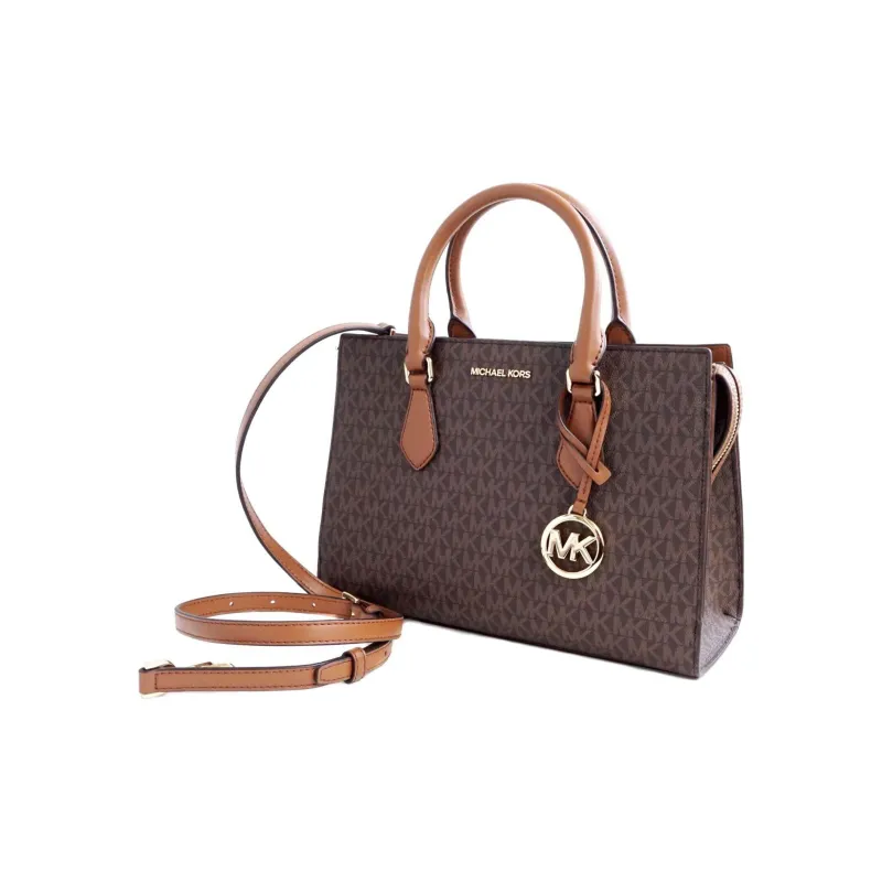 Michael Kors Sheila Logo Satchel Brown-4