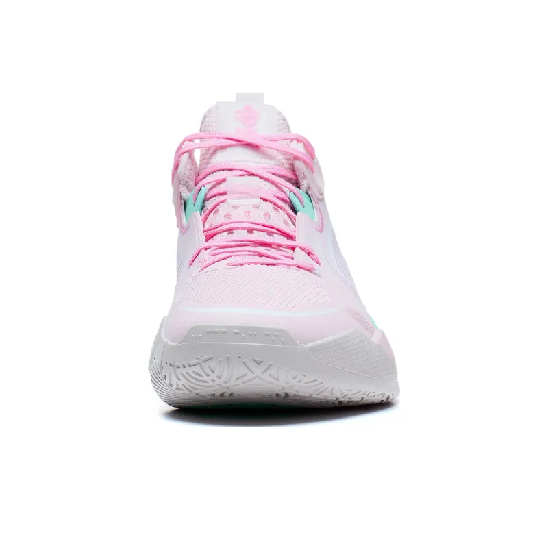 LiNing SONIC 10 Shock Absorbers With Slip Resistant Features Mid Top Basketball Shoes Unisex Primrose Pink-4