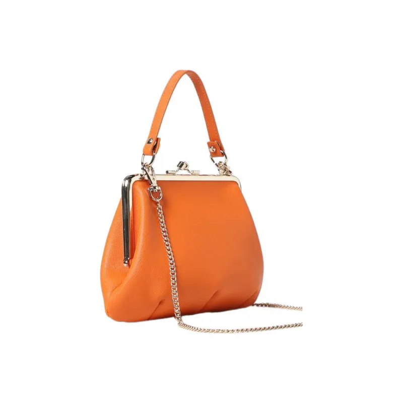 Vivienne Westwood Cow Leather Dumpling Bag, Handbag, Shoulder Bag, Crossbody Bag Regular Women's Orange-2