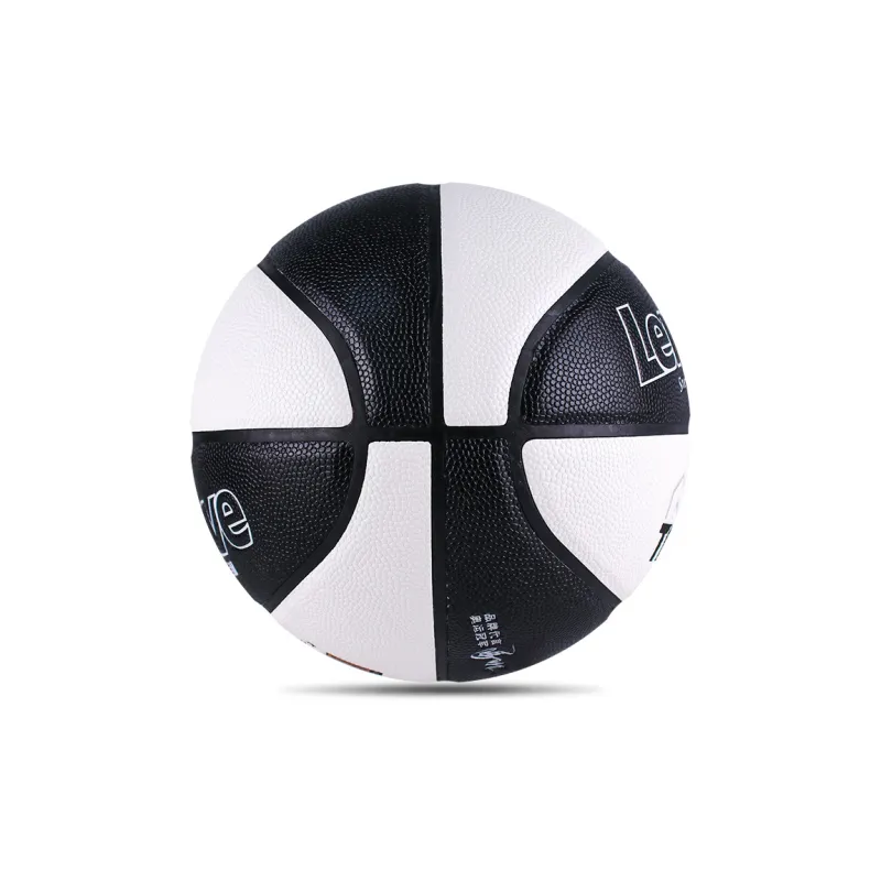 LENWAVE PU Basketball Black White Size 6 Training Match Unisex-2