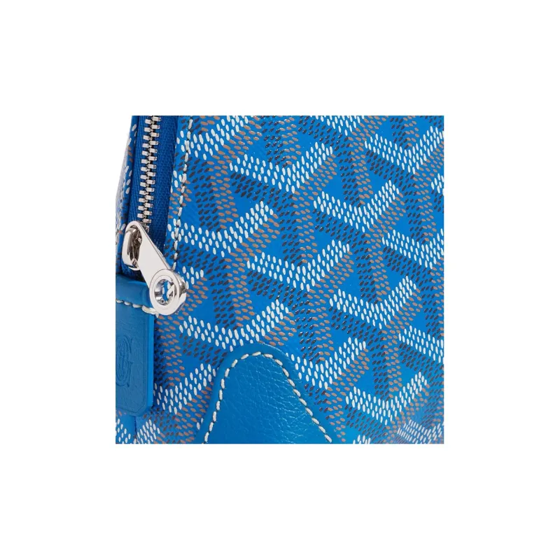 GOYARD Vendôme Canvas With Calfskin Dog's Teeth Makeup Bag Women's Blue-3