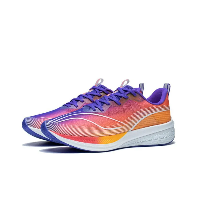 LiNing Red Hare 6 Pro Cushioning Lightweight Low Top Running Shoes Men's Red Purple-2