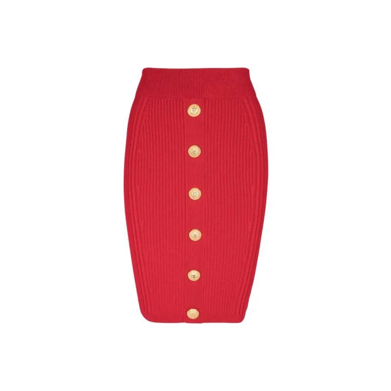 BALMAIN Ribbed Pencil Skirt-1