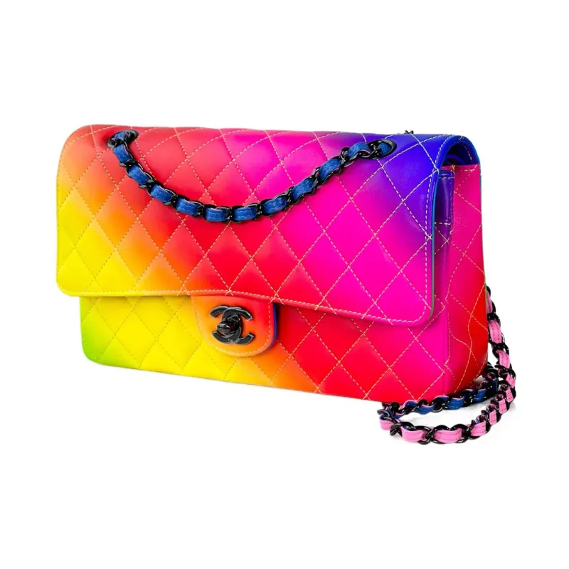 CHANEL 23C Spring Classic Flap CF Calfskin Flap Bag, Shoulder Bag, Crossbody Bag, Handbag Medium Size Women's Gradient-2