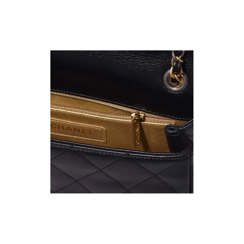 CHANEL 22c Early Spring Sheepskin Shoulder Bag Women's Black-2