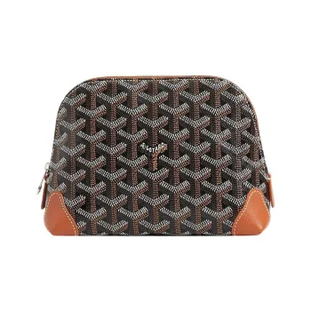 GOYARD Vendôme Canvas With Leather Toiletry Bags Storage Bags Makeup Bag Small Size Women's Brown