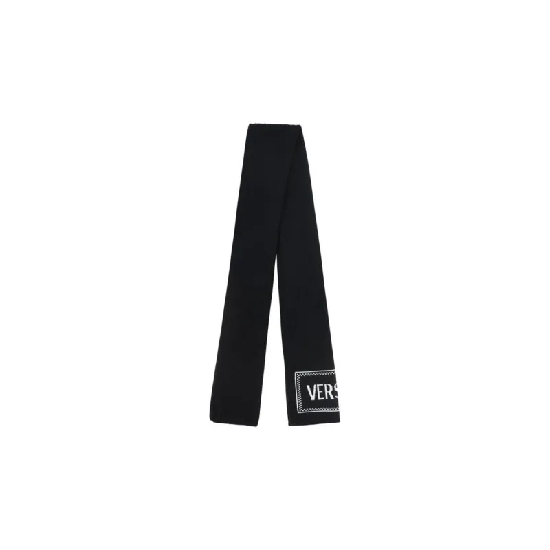 VERSACE Logo-Embroidered Scarf-0