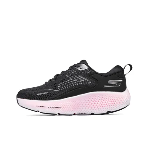 Skechers Go Run Max Road 6 Running Shoes Women's Low-Top Black/Pink