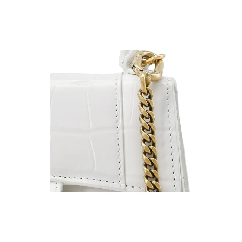 Balenciaga Hourglass Cow Leather Hourglass Bag, Shoulder Bag, Crossbody Bag, Handbag Mini Women's White-5