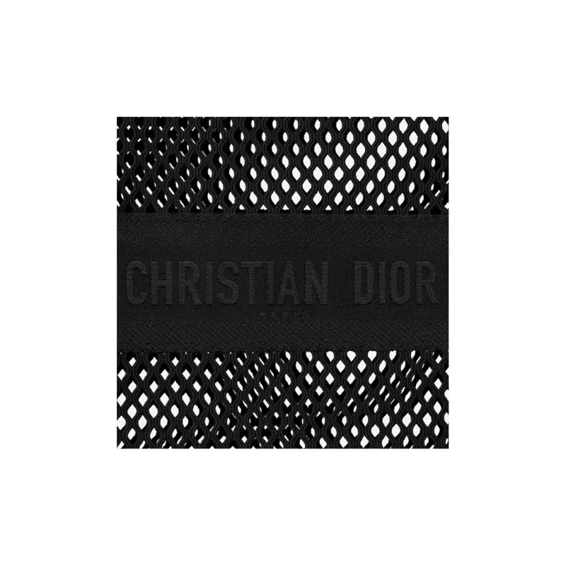DIOR BookTote Cotton Tote Bag Shopping Bag Shoulder Bag Handbag Large Size Women's Black-3